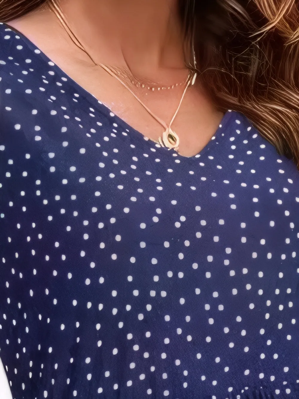Polka Dot Ruffle Sleeve V-Neck Mini Dress, image 11
