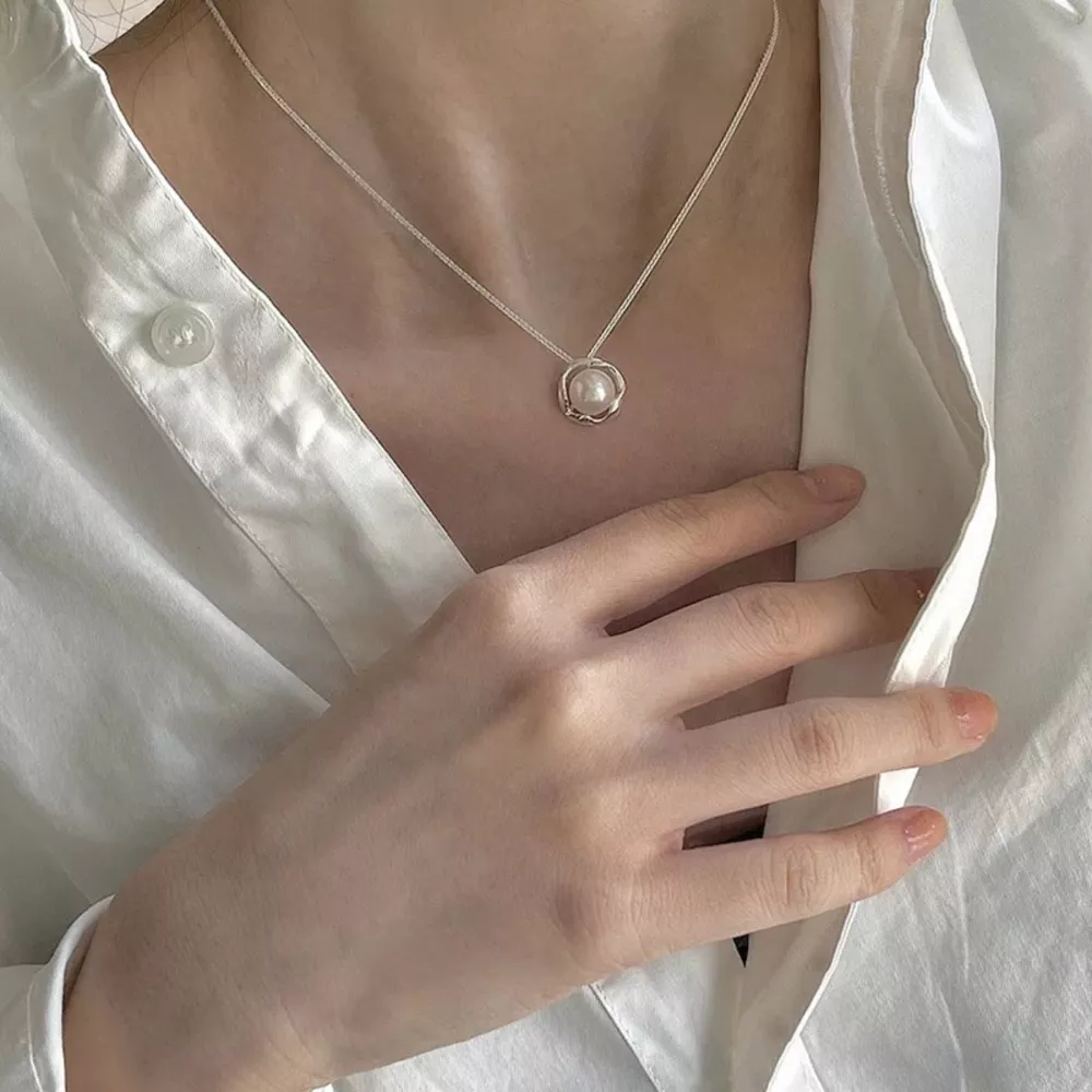925 Sterling Silver Pearl Pendant Necklace, image 2