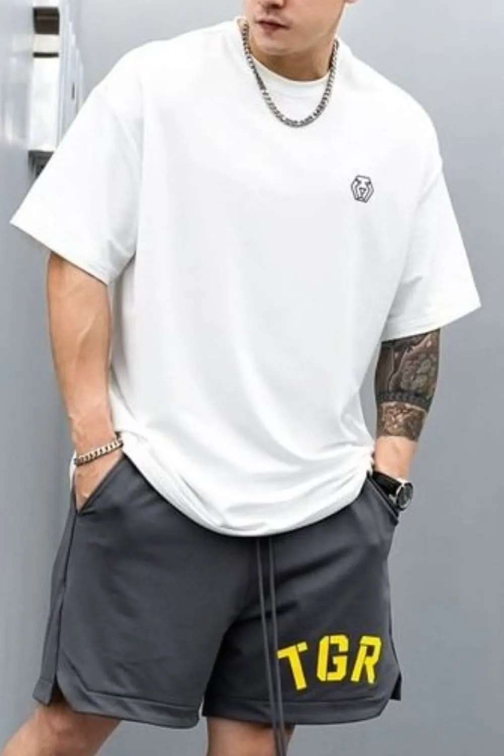 Men's Plus Size Round Neck Half Sleeve T-Shirt, image 2