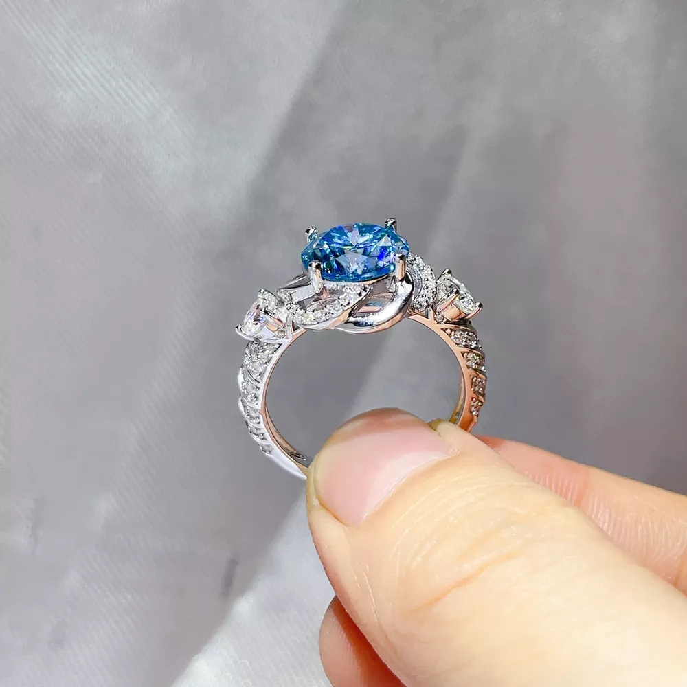 3 Carat 925 Sterling Silver Moissanite Ring, image 4