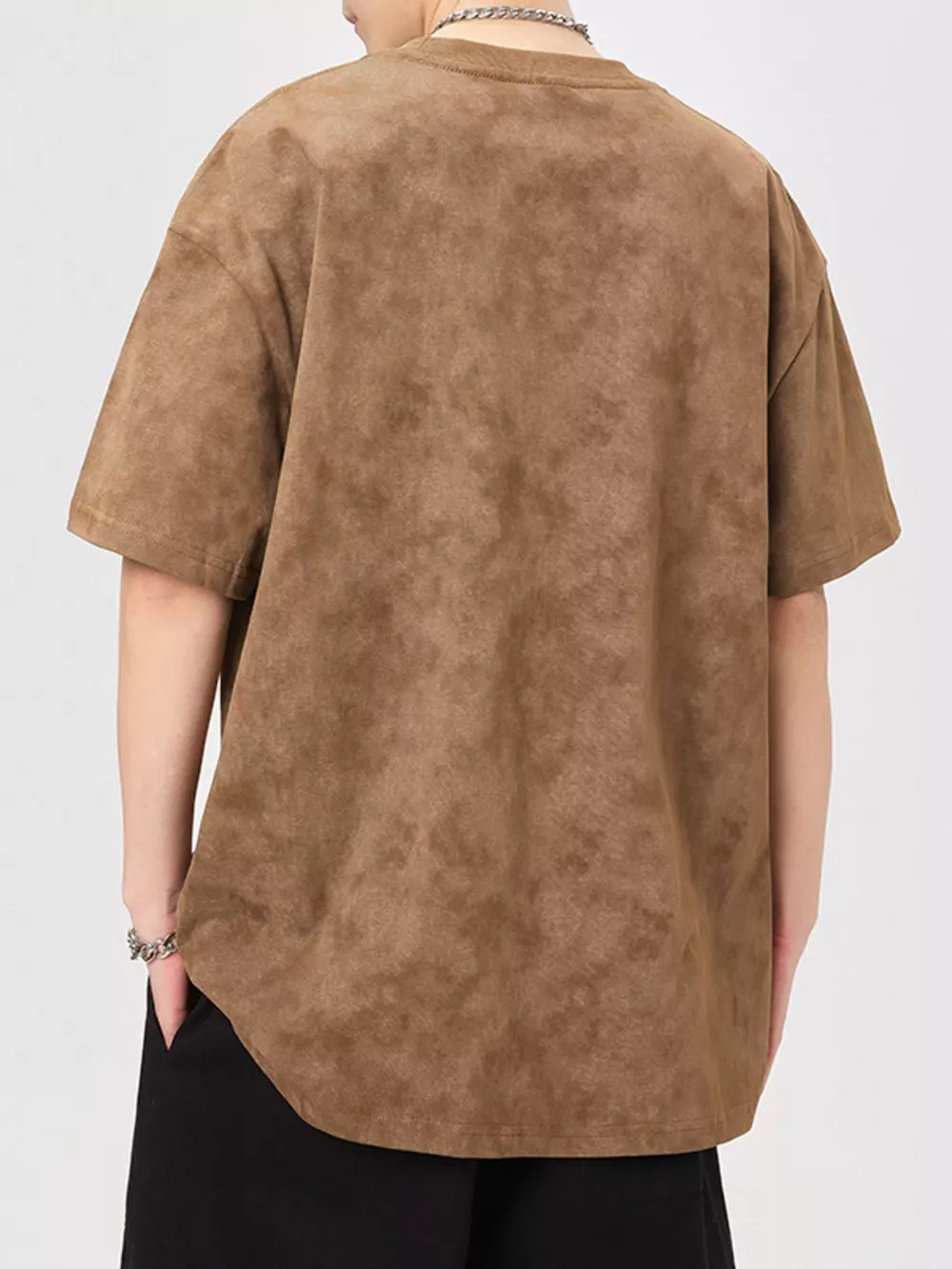 Men's Plus Size Letter Round Neck Short Sleeve T-Shirt, image 6