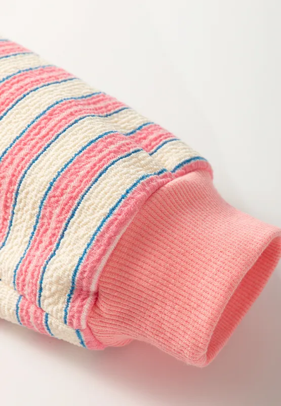 Striped Johnny Collar Long Sleeve Sweatshirt, image 17
