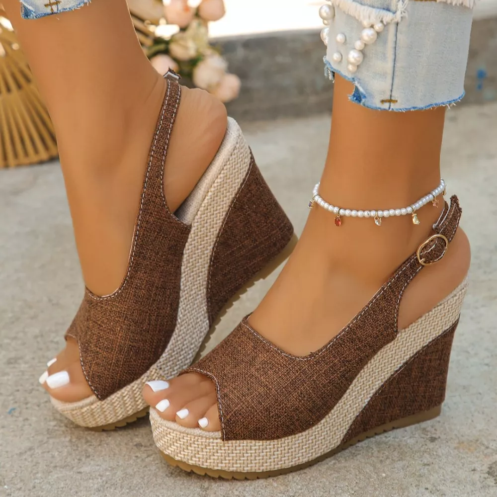 Open Toe Wedge Sandals, image 6