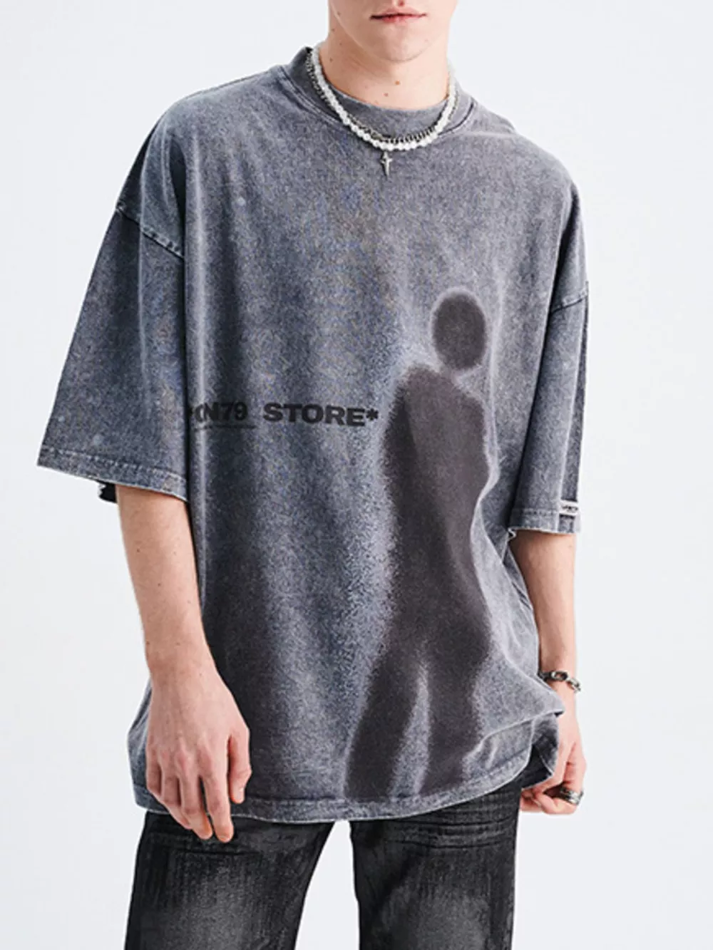 Men's Vintage Washed Graphic Round Neck T-Shirt