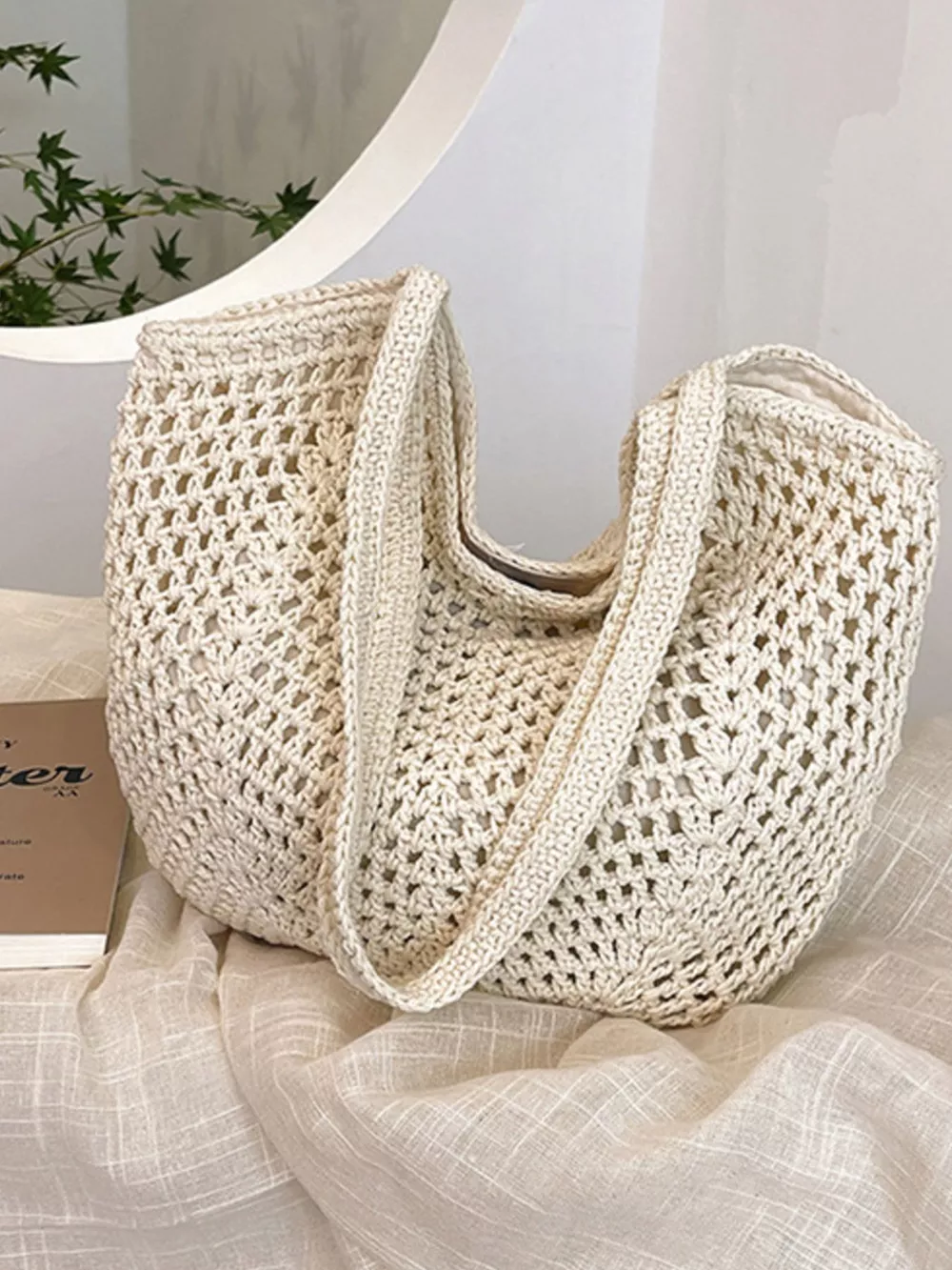 Woven Straw Shoulder Bag, image 6