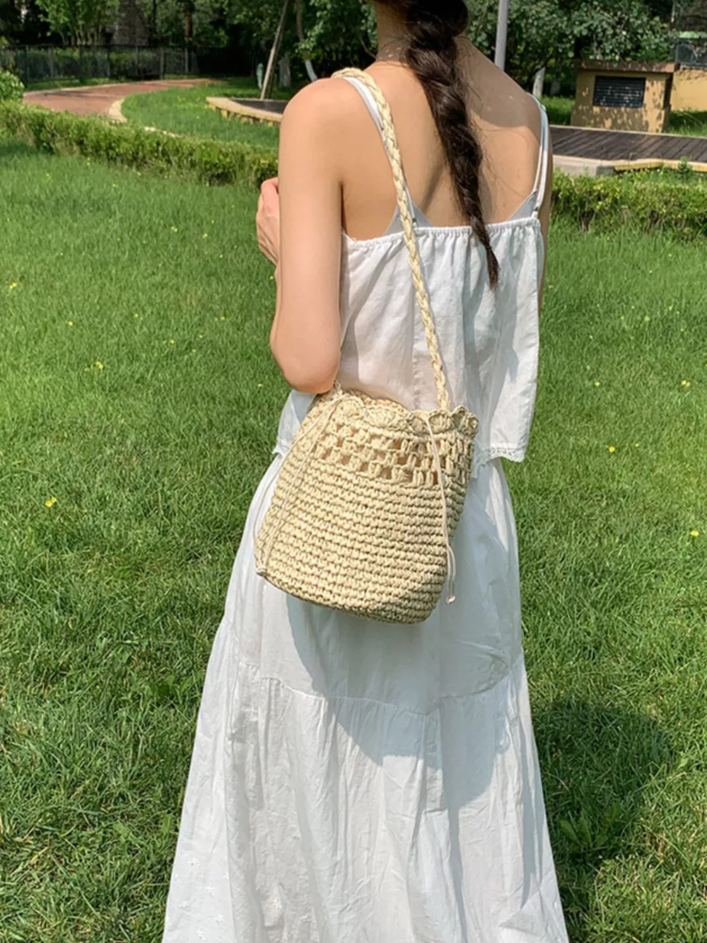Straw Woven Shoulder Bag, image 3