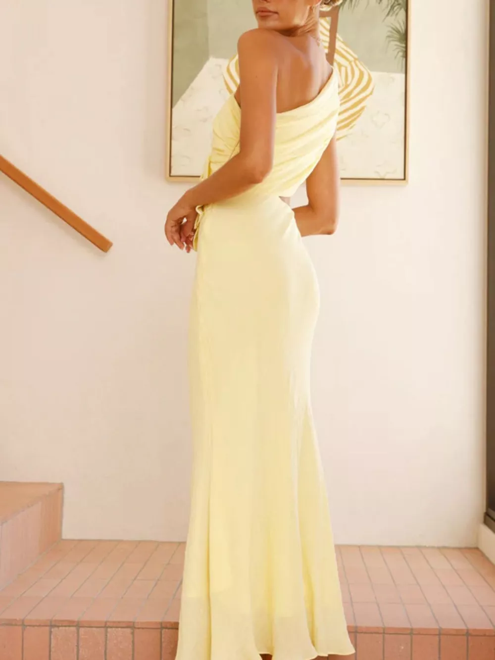 One-Shoulder Floral Cutout Dress, image 10