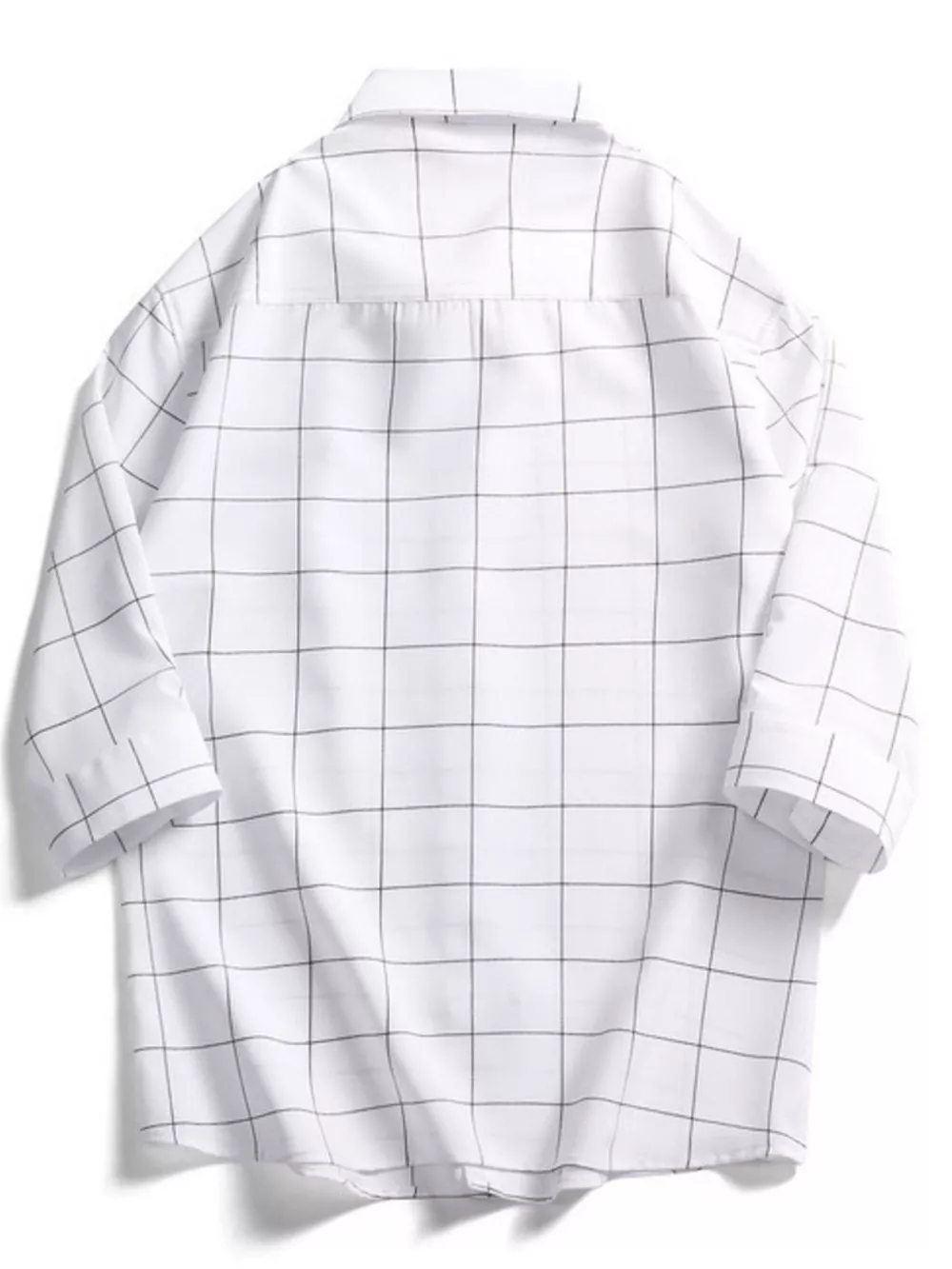Men's Plus Size Casual Plaid Print Button-Down Shirt, image 3
