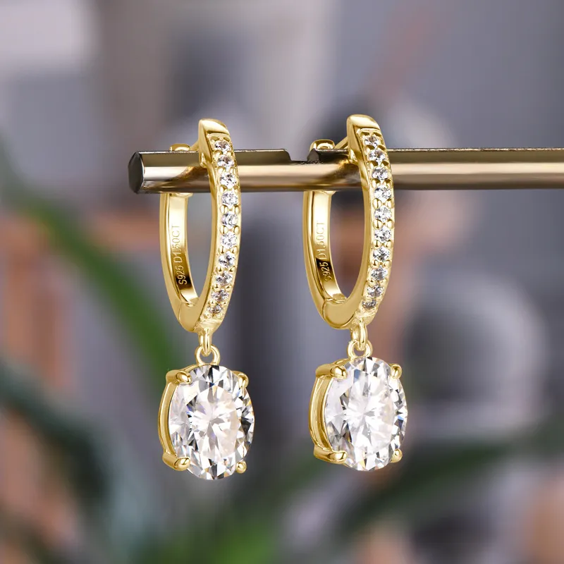 3 Carat Moissanite 925 Sterling Silver Earrings, image 7