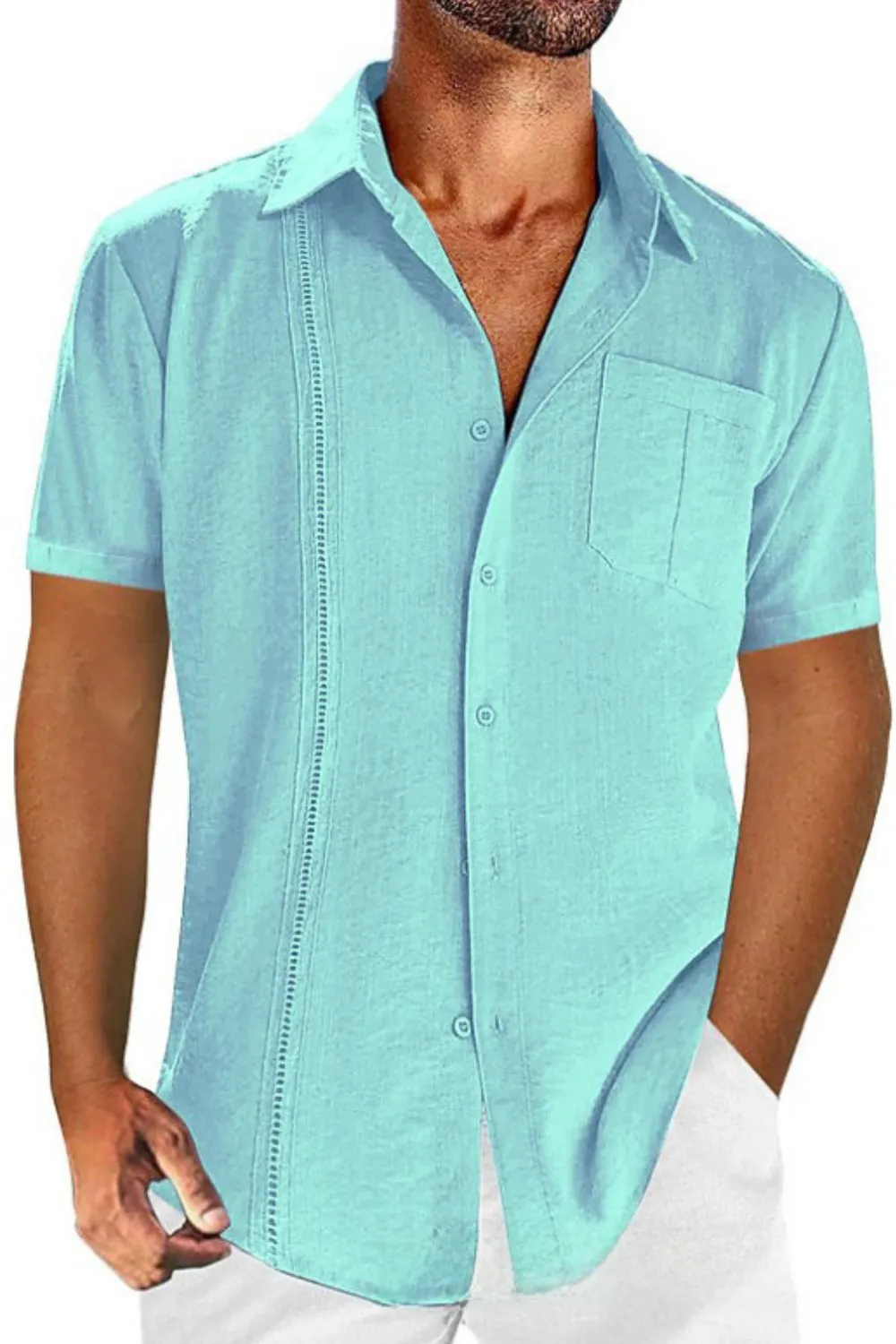 Men's Full Size Casual Short Sleeve Button Down Shirt Plus Size, image 2