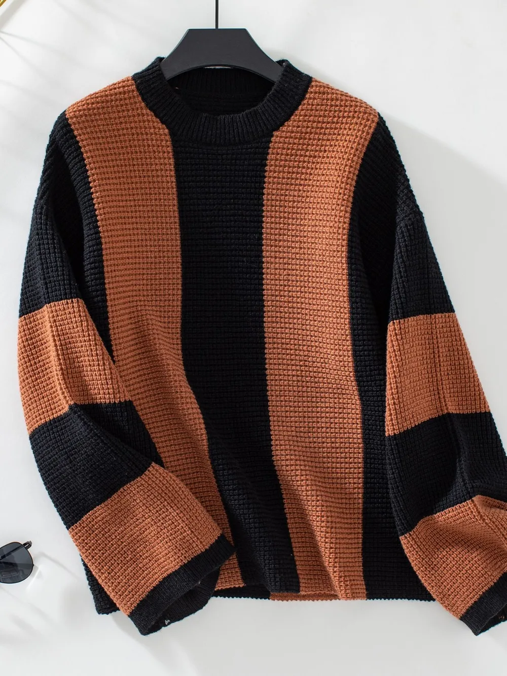 Color Block Round Neck Long Sleeve Sweater, image 10