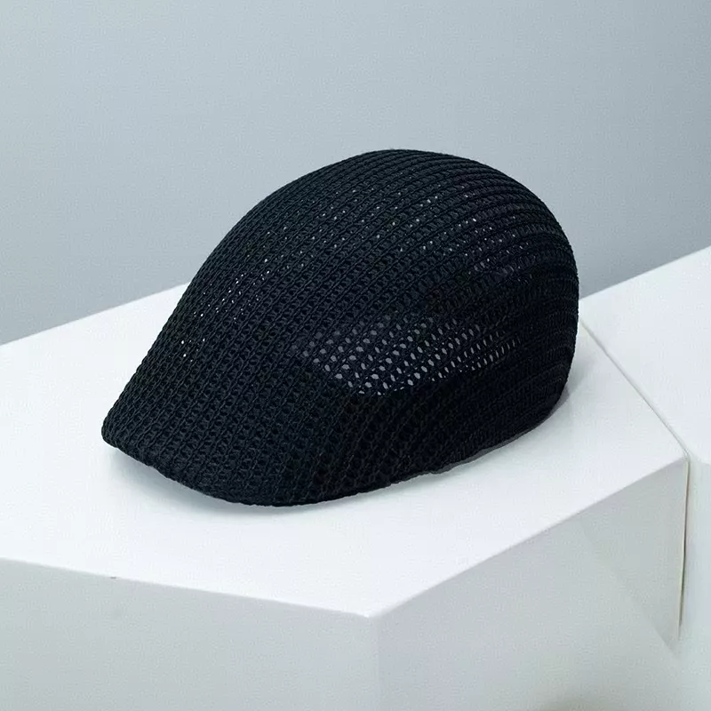 Striped Breathable Beret Hat, image 4