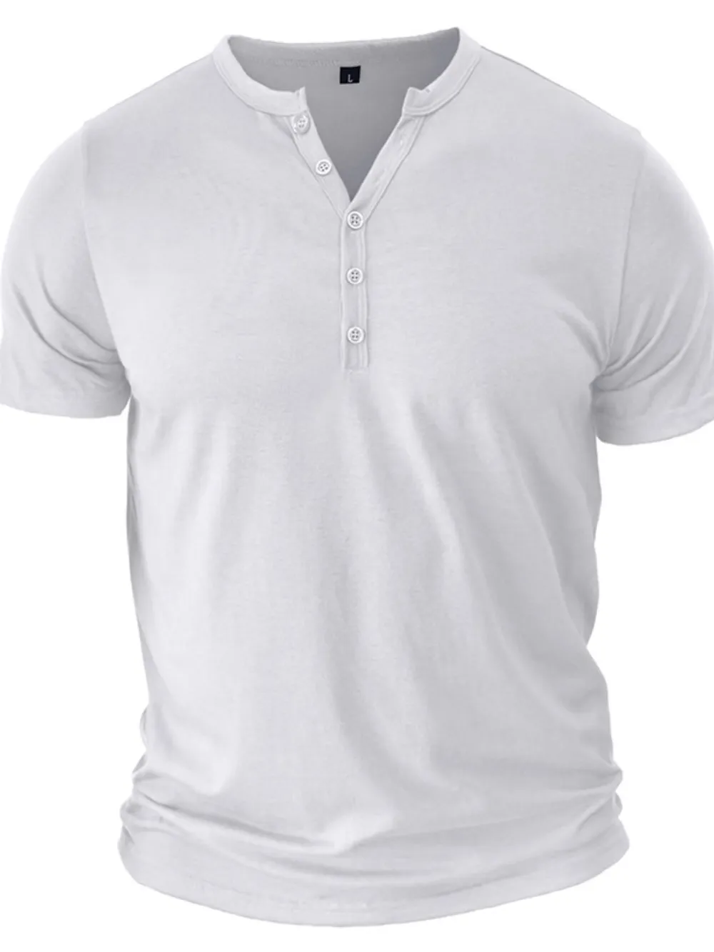 Men's Full Size Casual Henley Short Sleeve Polo Shirt Plus Size, image 7