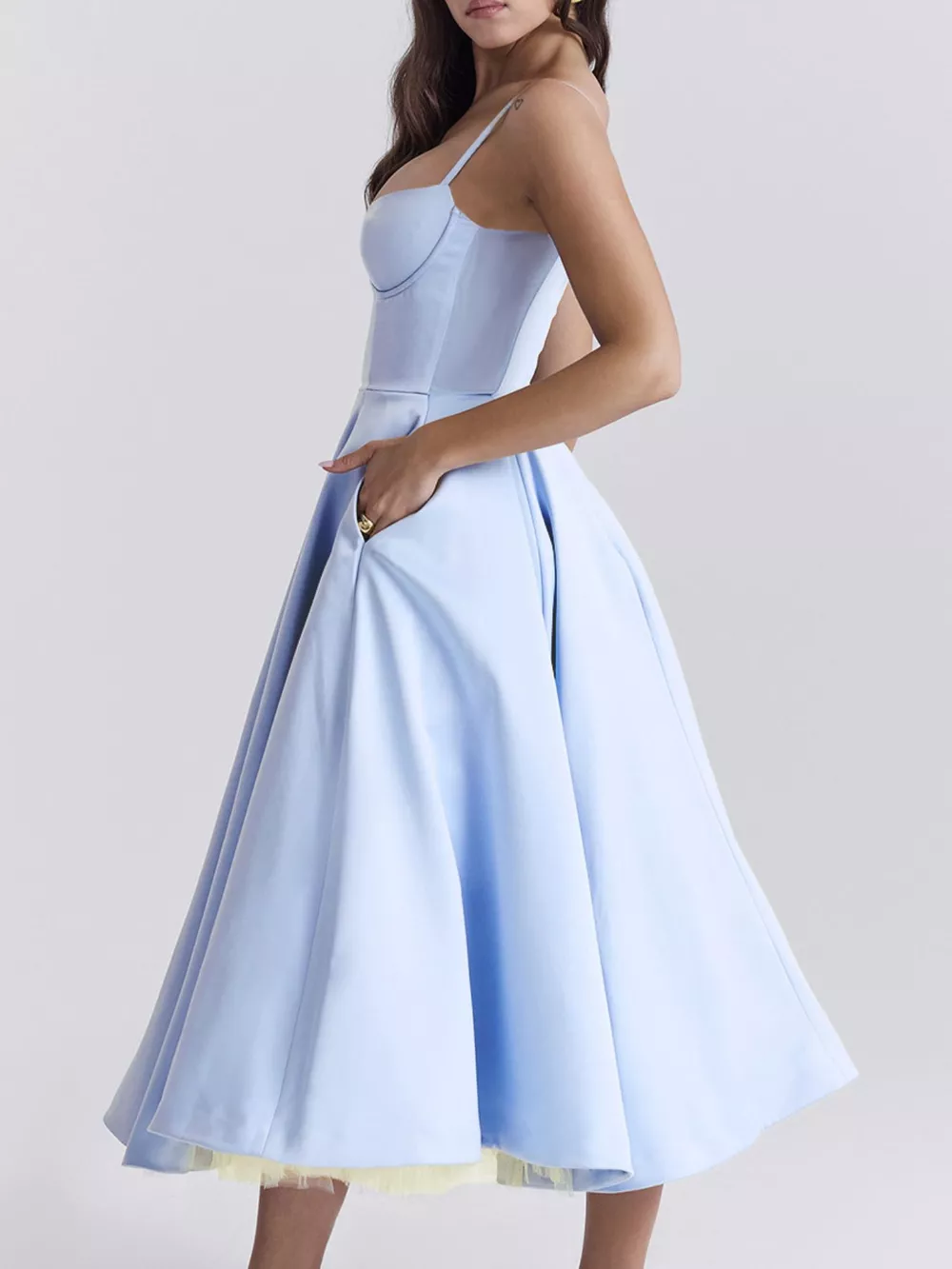 Sweetheart Neck A-Line Midi Dress, image 29