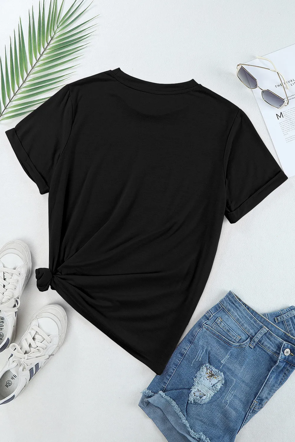 US Flag Round Neck Short Sleeve T-Shirt, image 4