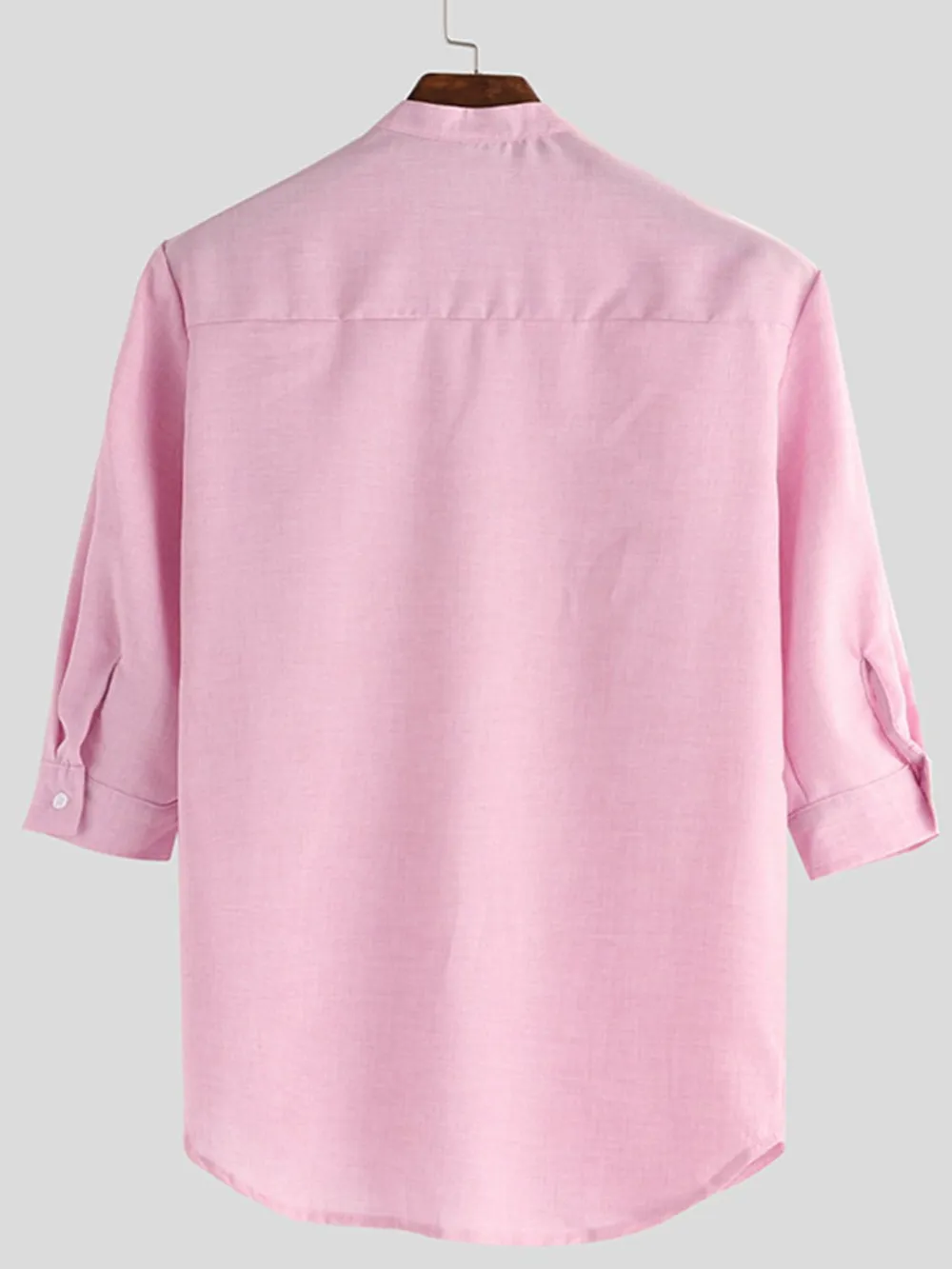 Men's Full Size Casual Button Detail Blouse Plus Size, image 4