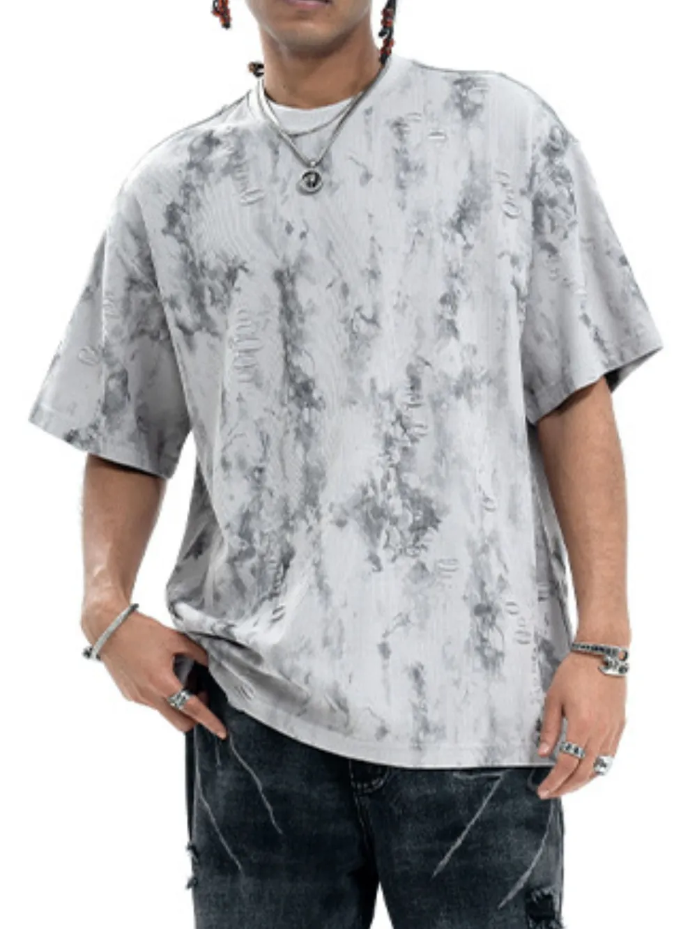 Men's Oversized Tie-Dye Short Sleeve T-Shirt, image 3