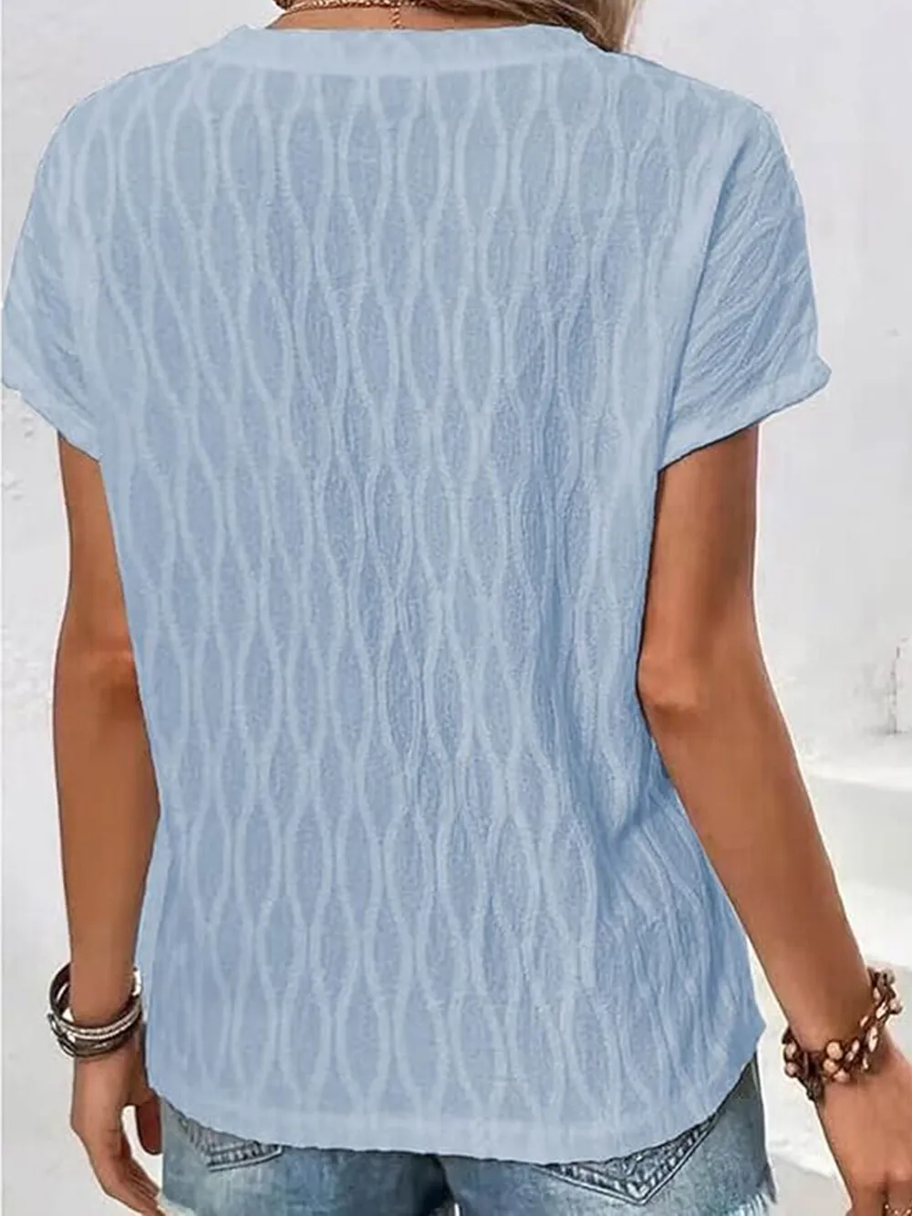 Full Size Round Neck Short Sleeve T-Shirt, image 7