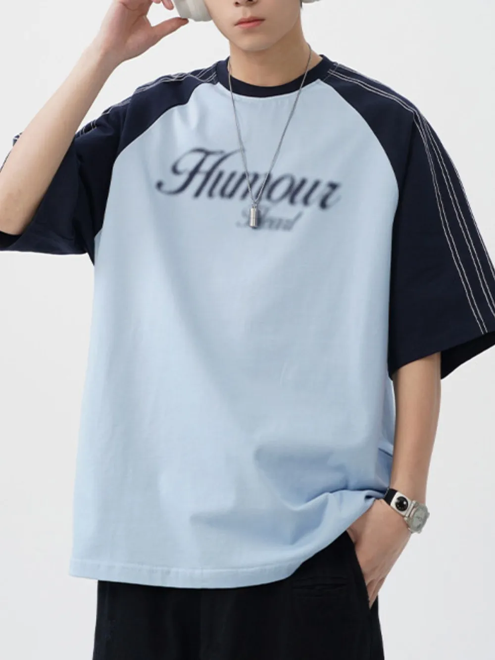 Men‘s Letter Round Neck Half Sleeve T-Shirt, image 3