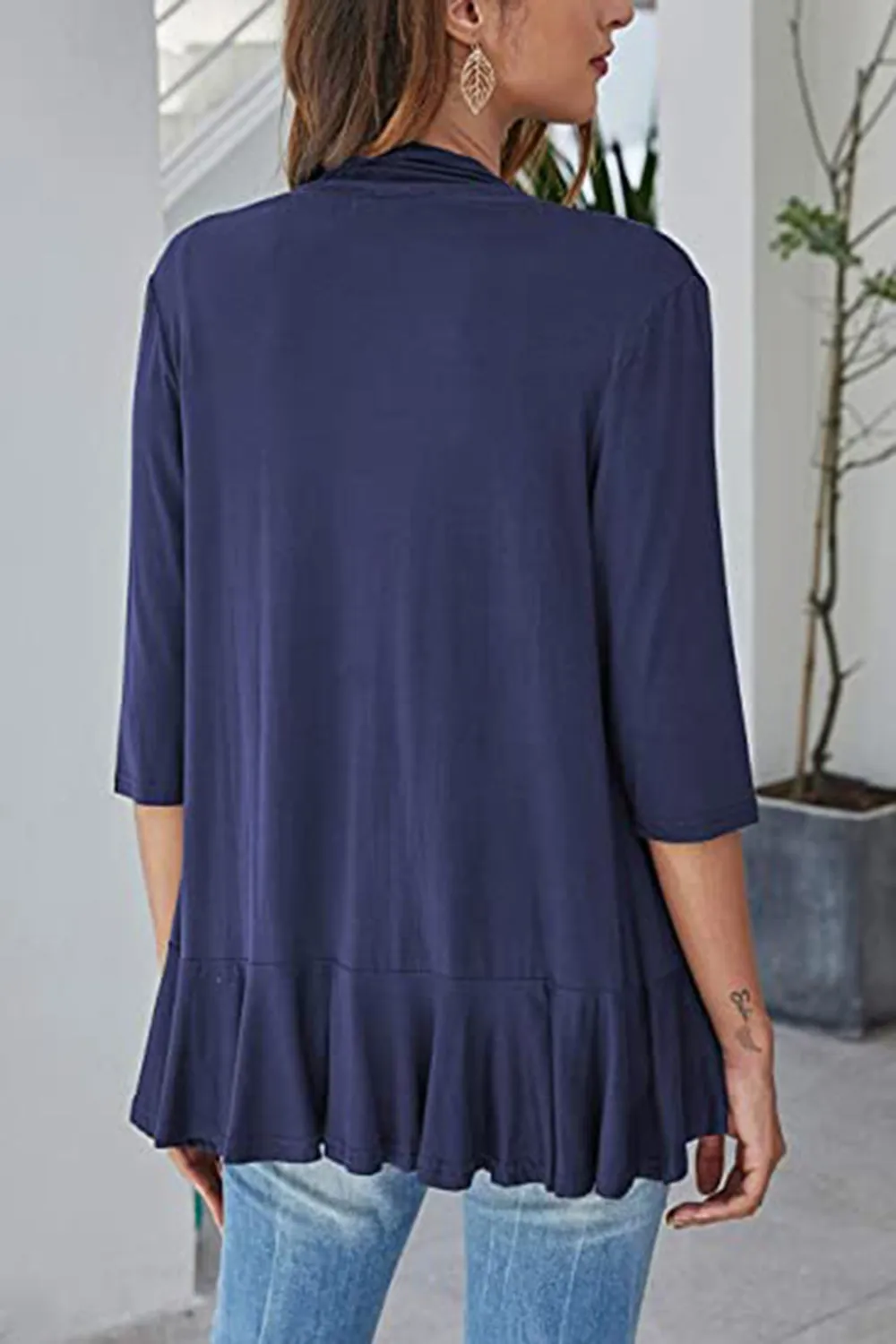 Open Front Three-Quarter Sleeve Cardigan, image 21