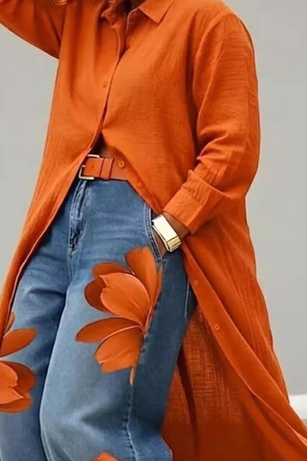 Button Up Long Sleeve Longline Shirt, image 11