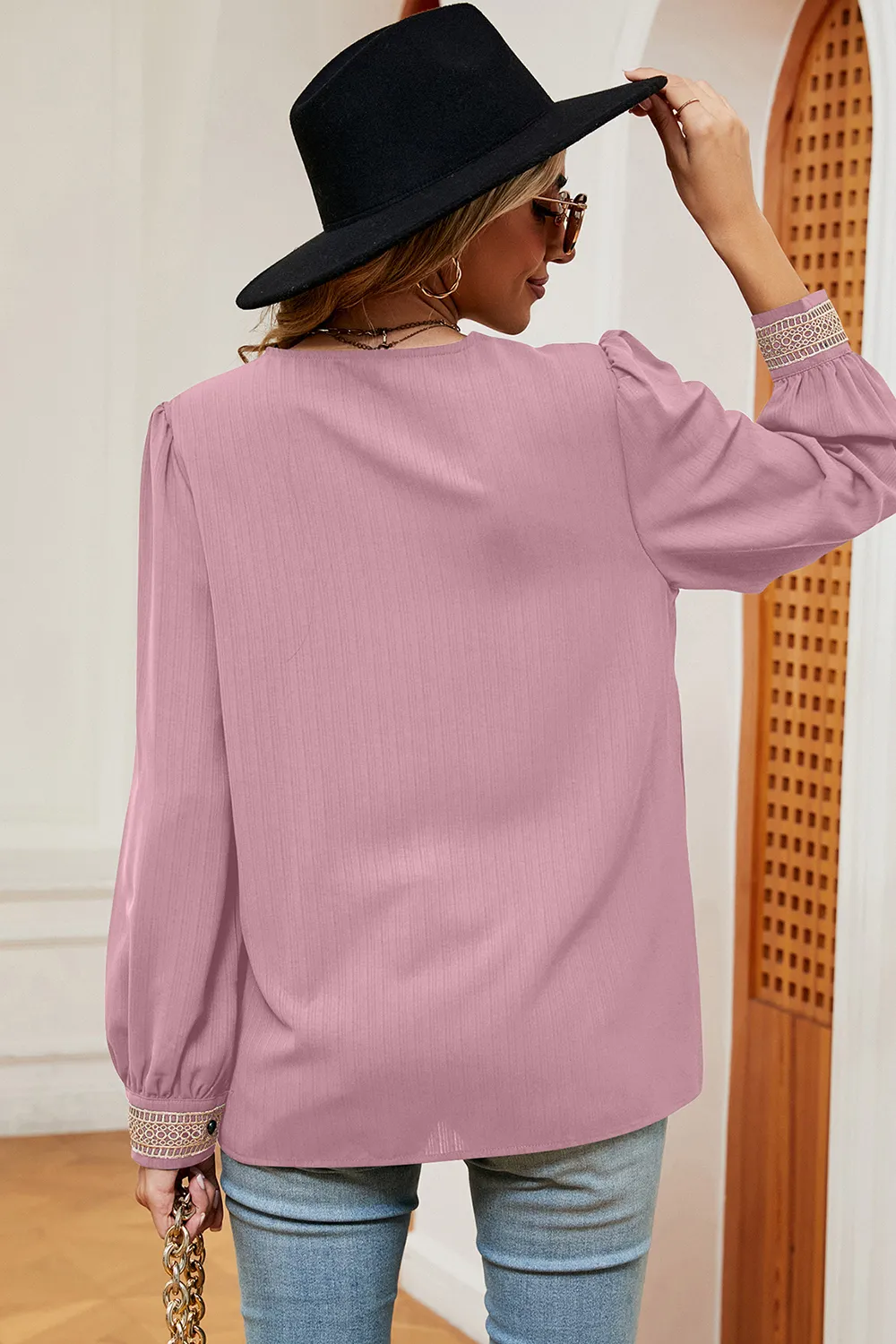V-Neck Long Sleeve T-Shirt, image 10