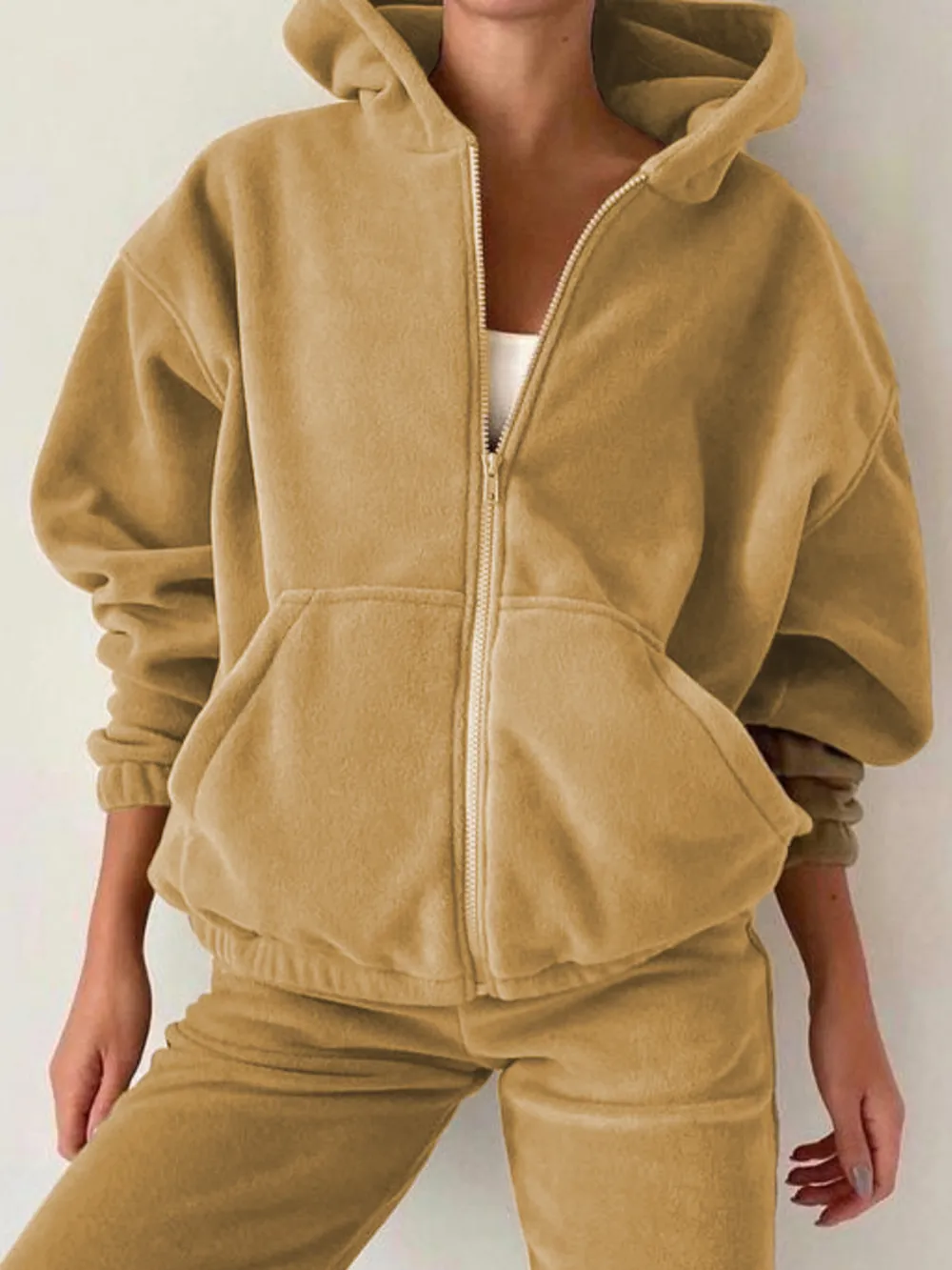 Zip Up Long Sleeve Hoodie and Joggers Set, image 8