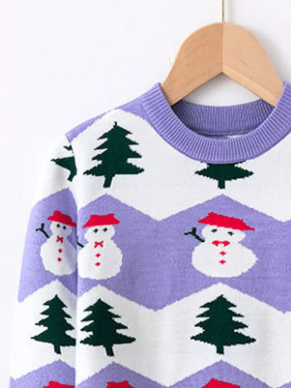Children's Snowman & Tree Pattern Sweater, image 3