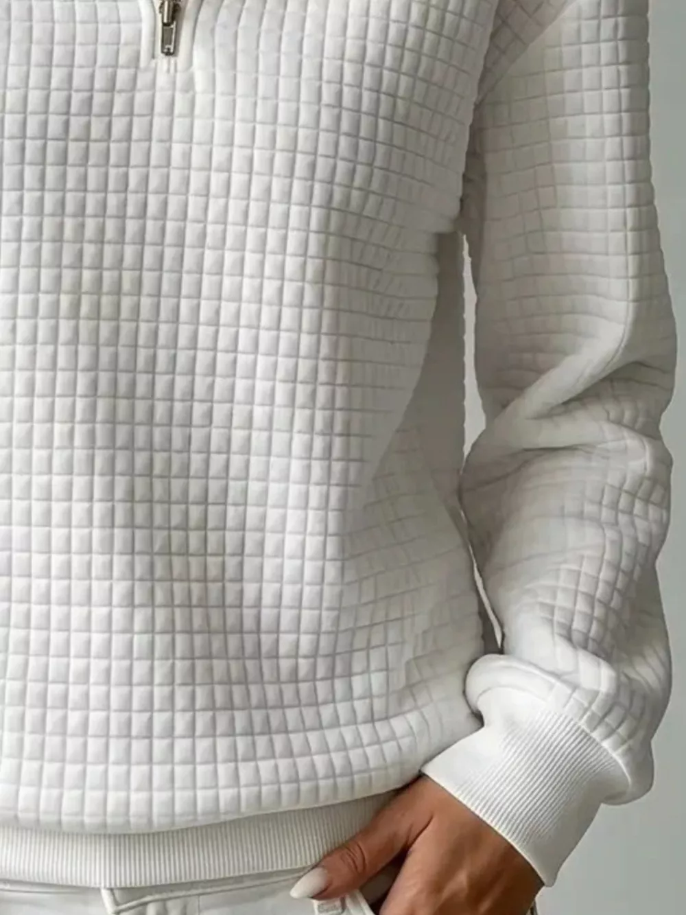 Waffle Knit Quarter-Zip Sweatshirt, image 18