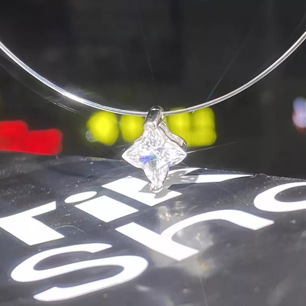 2 Carat 925 Sterling Silver Moissanite Star Pendant Necklace, image 4