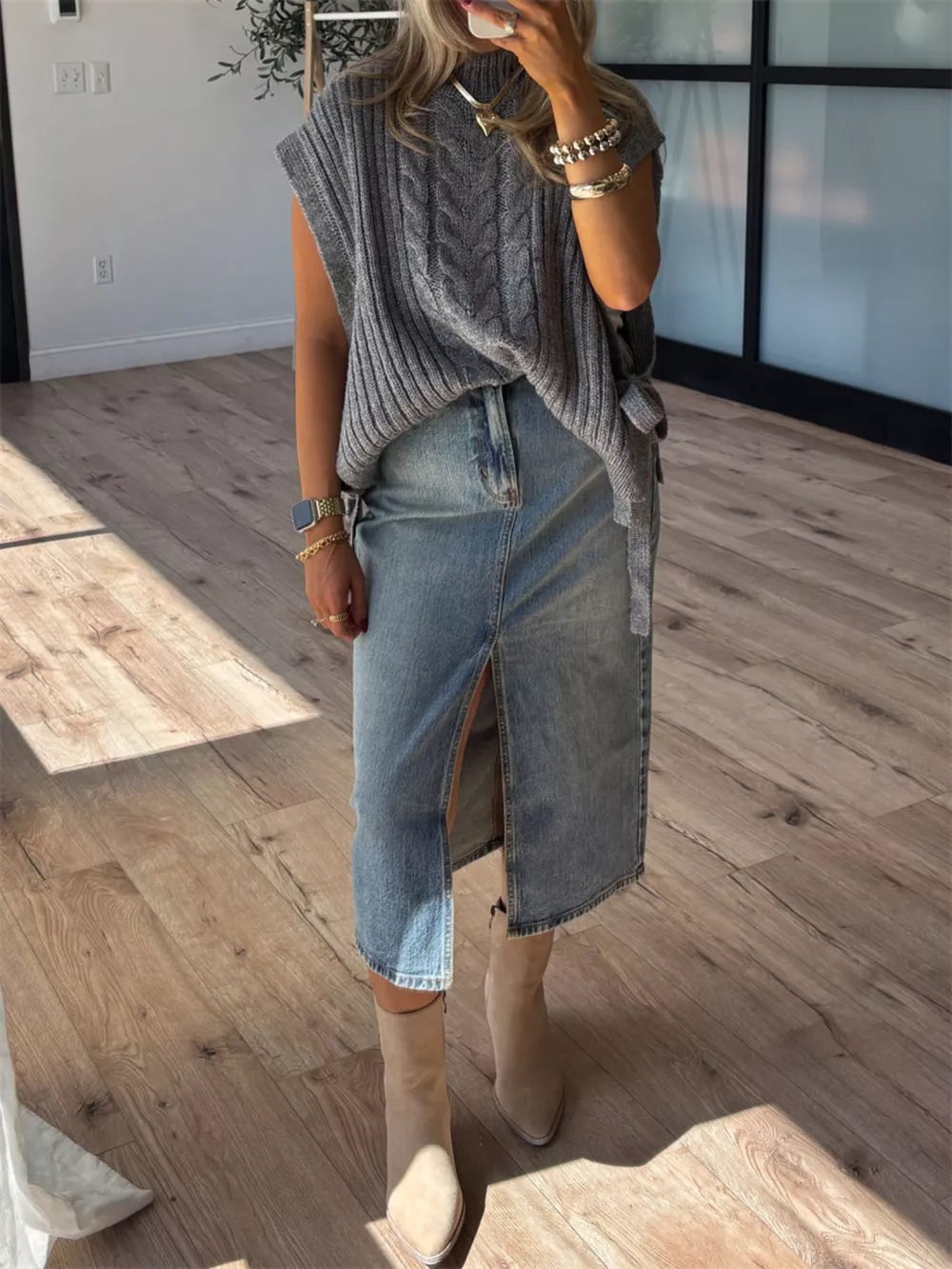 Cable Knit Sweater Vest, image 6