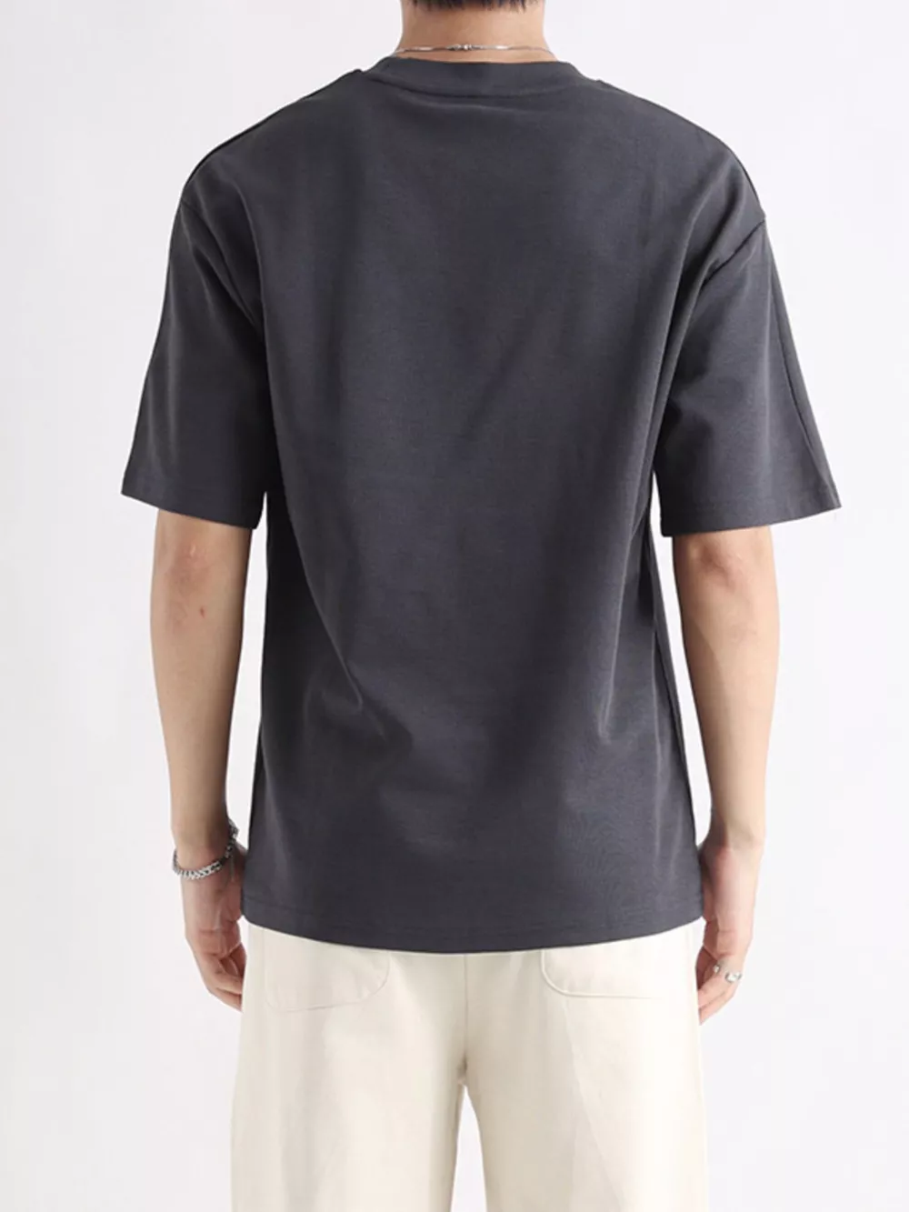 Men's Plus Size Relaxed Fit Solid Color T-Shirt, image 4