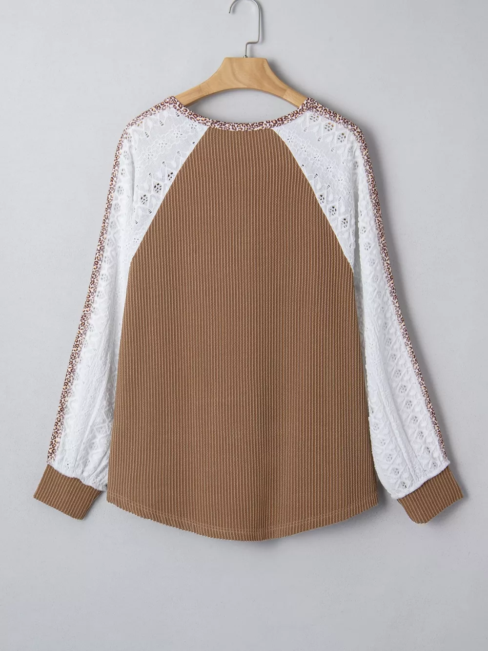 Leopard Trim Raglan Sleeve Top, image 19