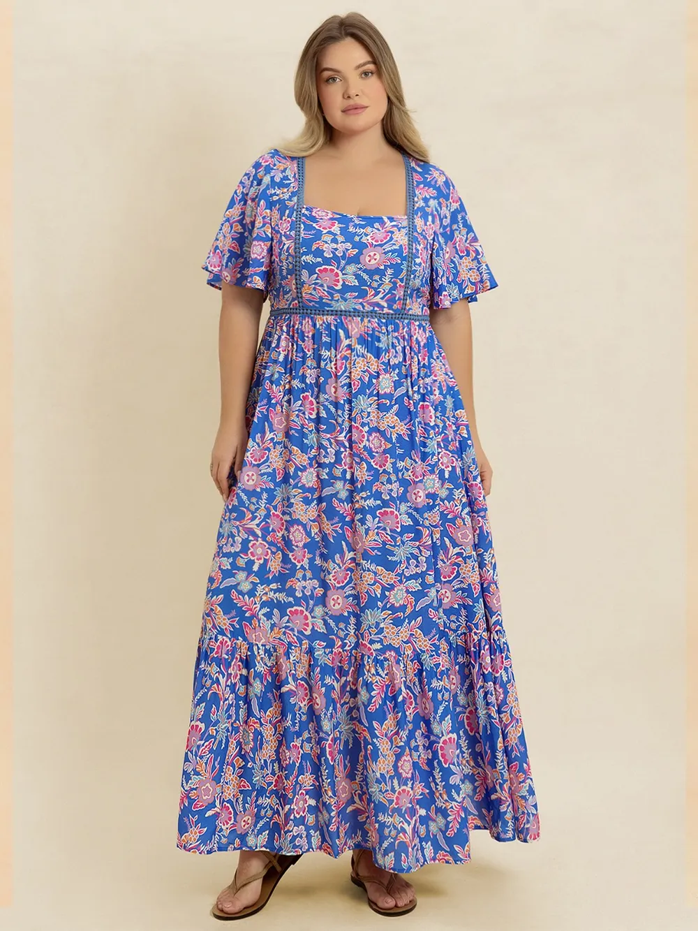 Plus Size Ruched Printed Short Sleeve Dress, image 8