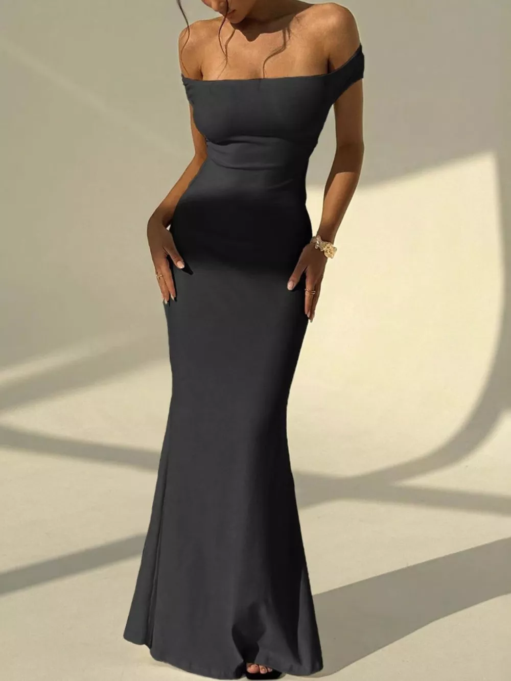 Backless Off-Shoulder Bodycon Mermaid Maxi Dress, image 20