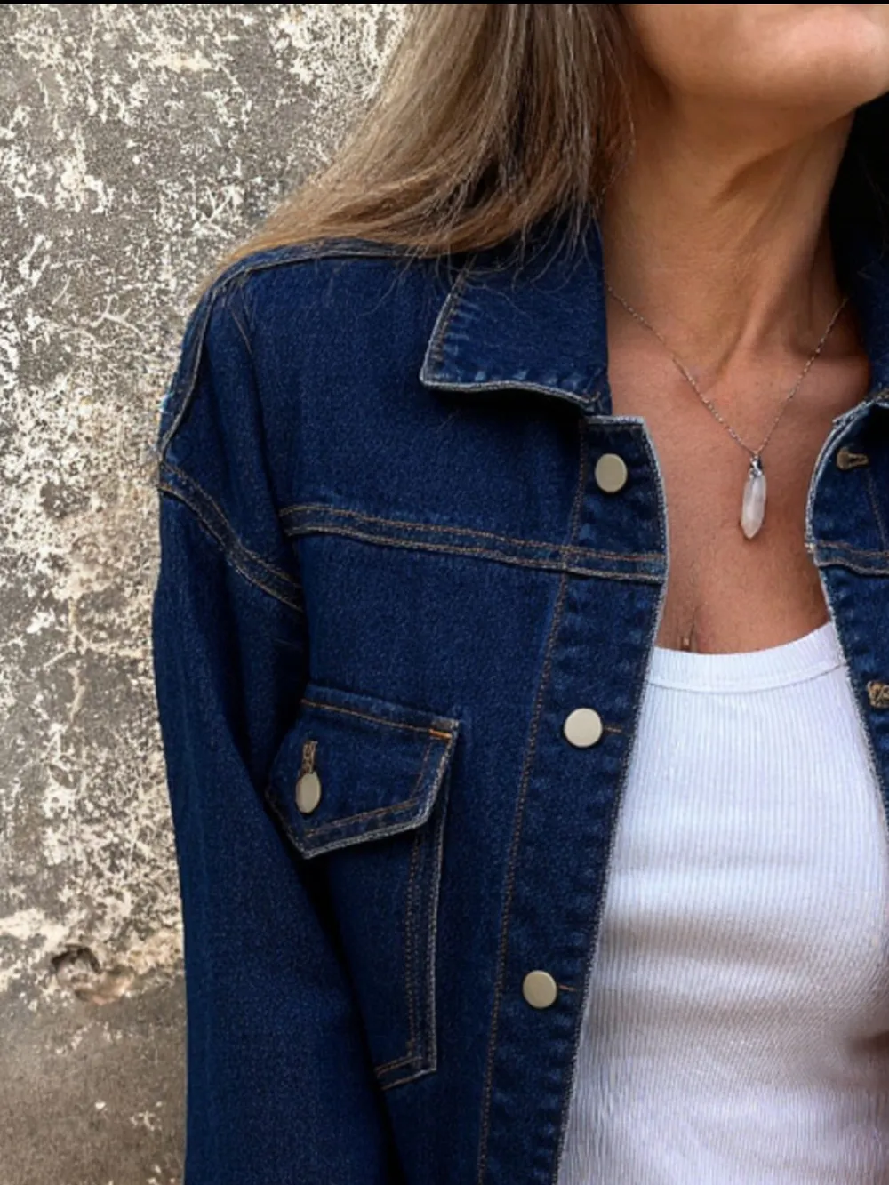 Button Up Long Sleeve Denim Jacket, image 5