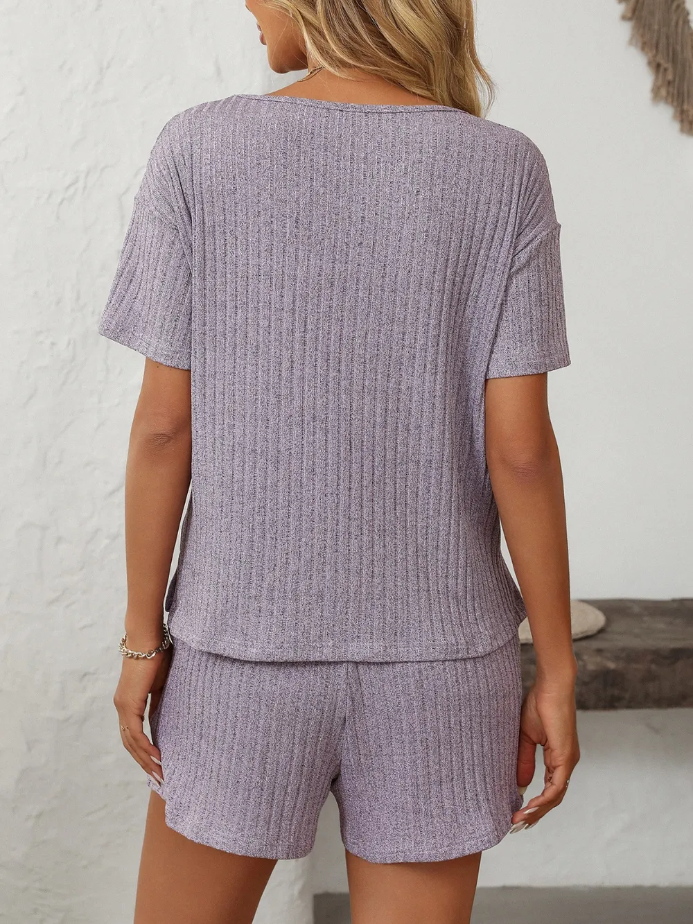 V-Neck Short Sleeve Top and Shorts Set, image 24