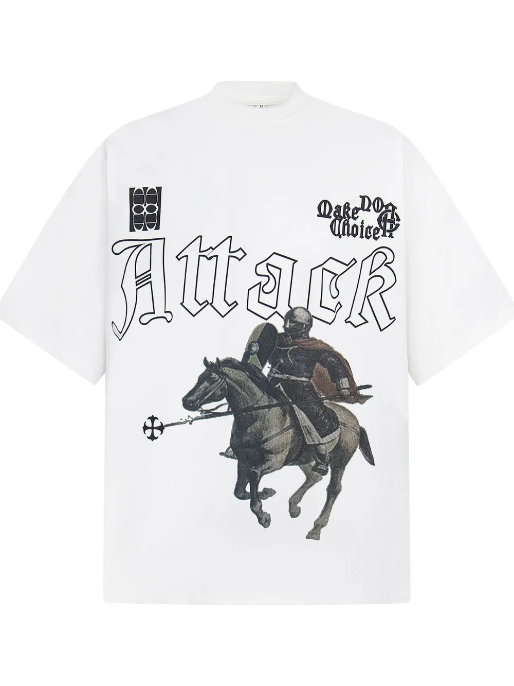 Men's Medieval Knight Print Oversized T-Shirt, image 2