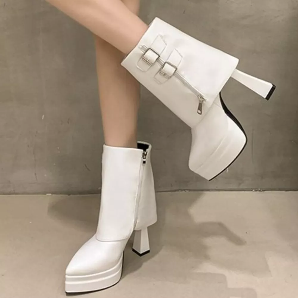 Point Toe Block Heels Boots, image 2