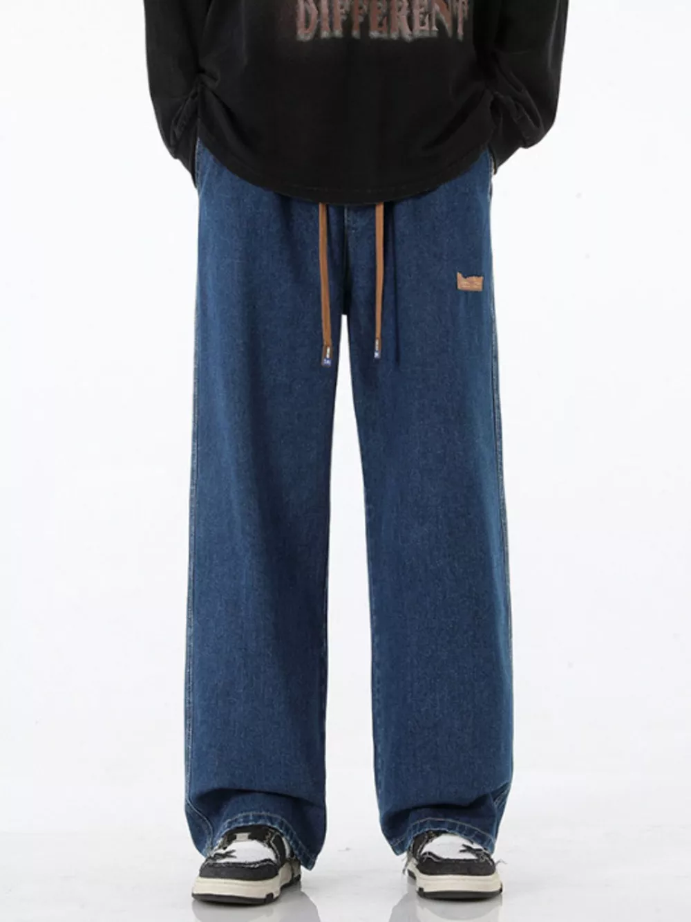 Men's Full Size Wide Leg Drawstring Jeans, image 5
