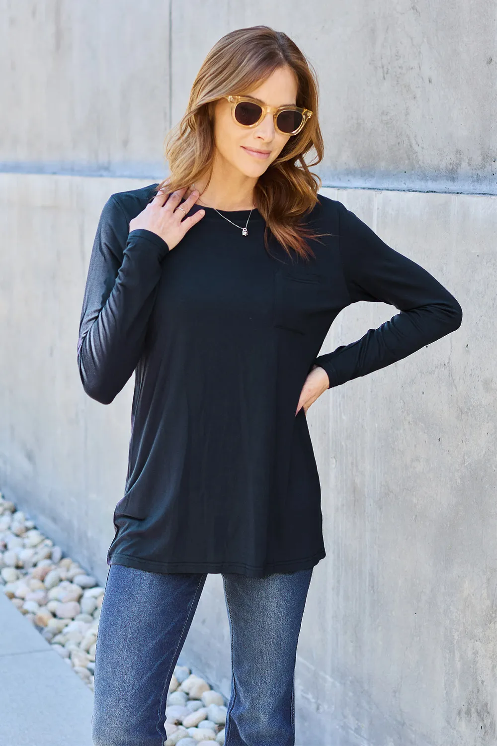 Full Size Round Neck Long Sleeve Top, image 23