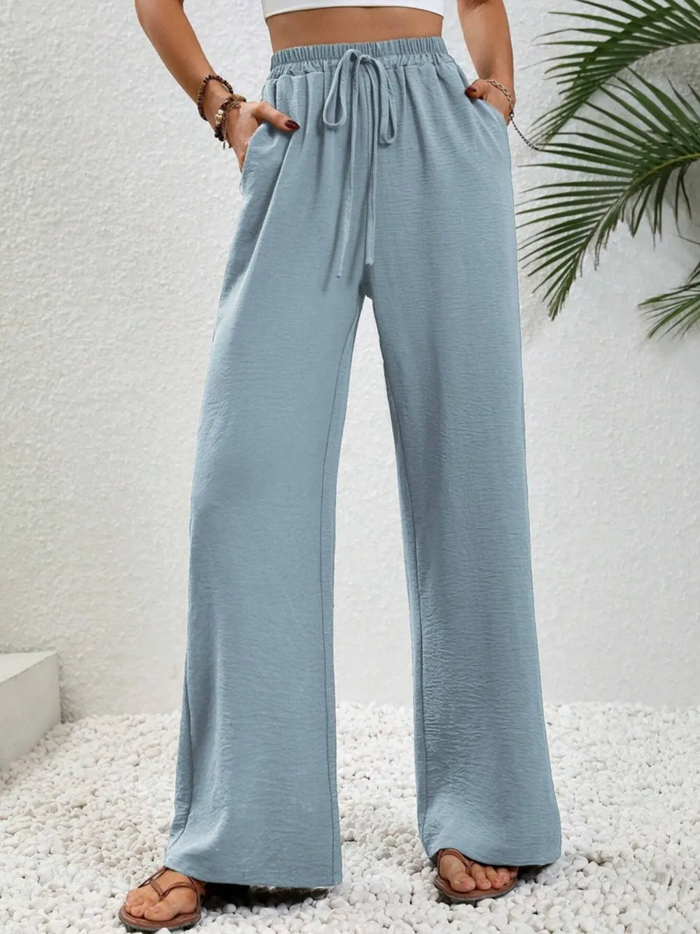 Wide Leg Drawstring Pants, image 22