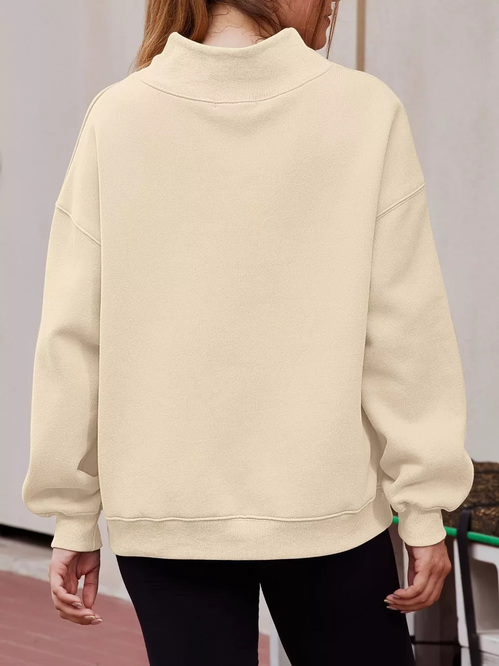 Mock Neck Dropped Shoulder Sweatshirt, image 23