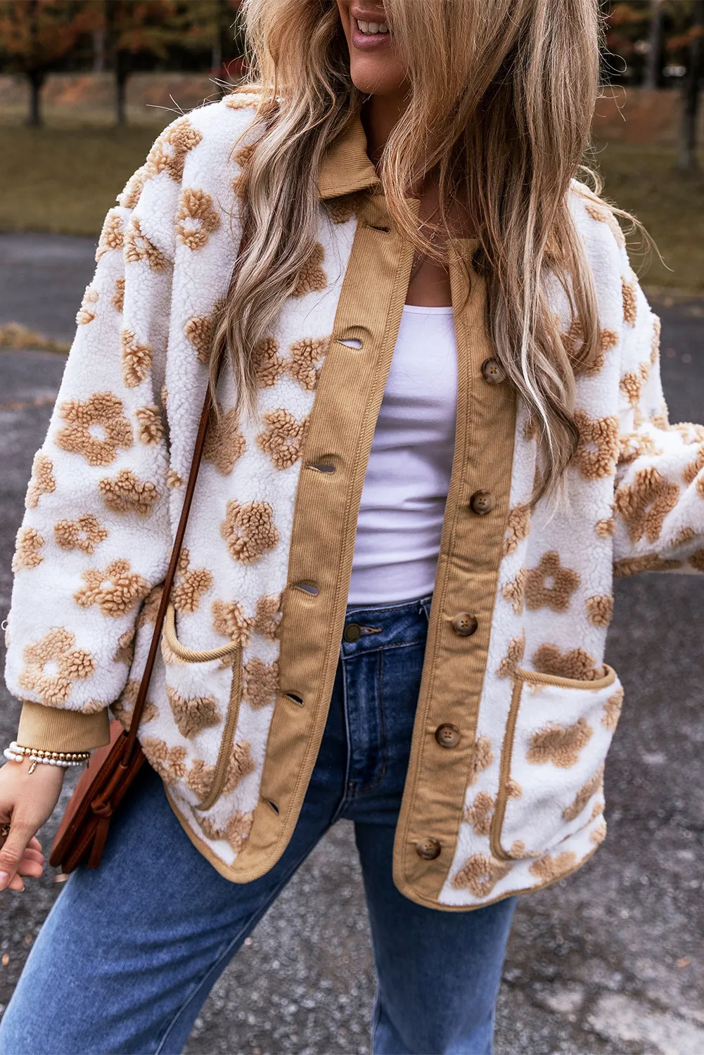 Flower Button Up Long Sleeve Jacket, image 5