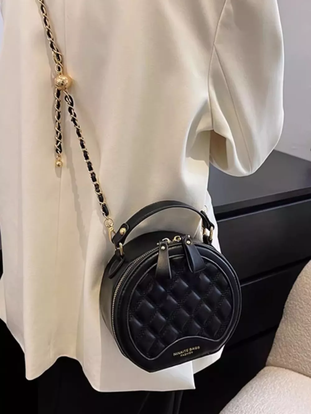 Quilted Chain Strap Crossbody Bag, image 4