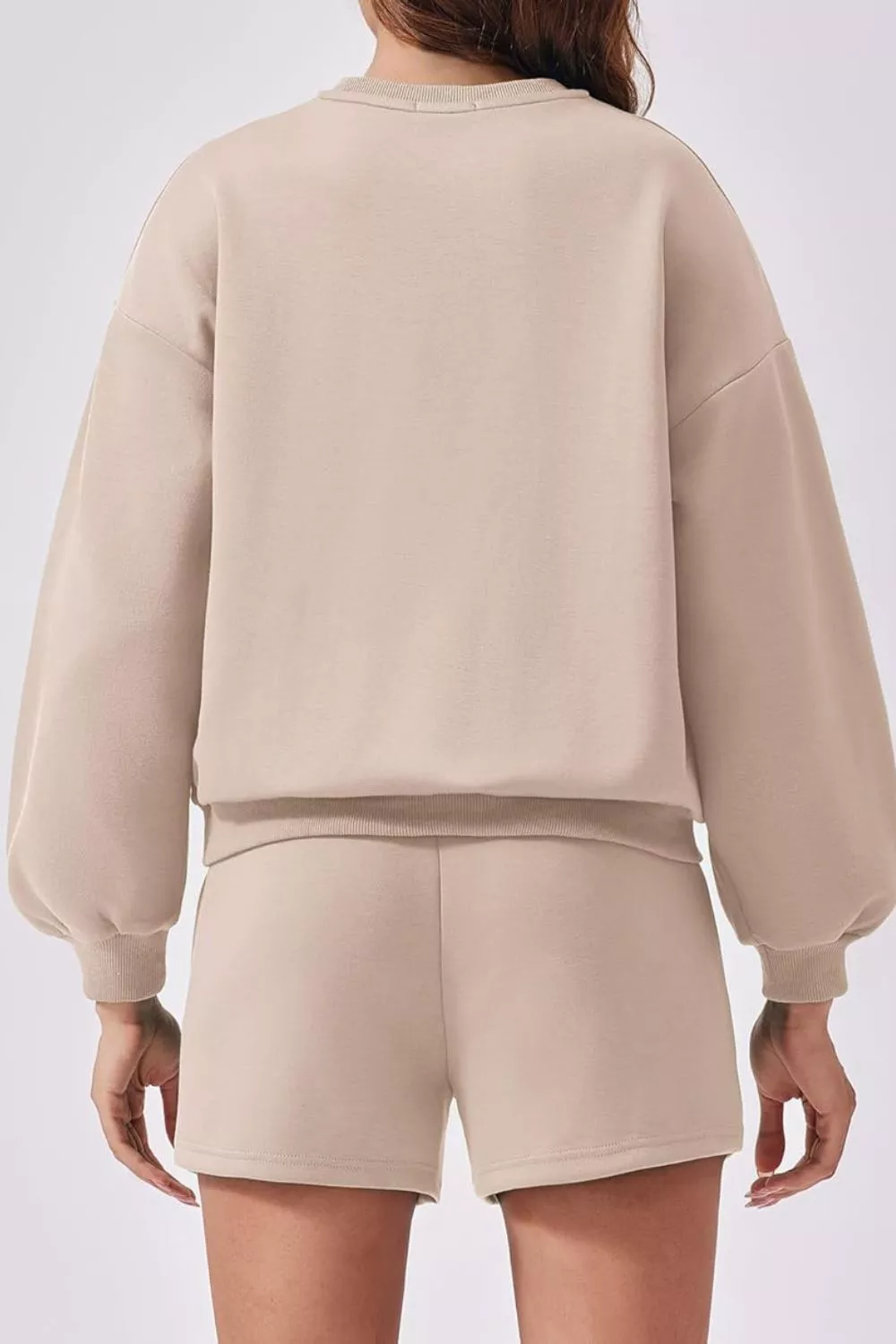 Round Neck Sweatshirt and Shorts Set, image 21