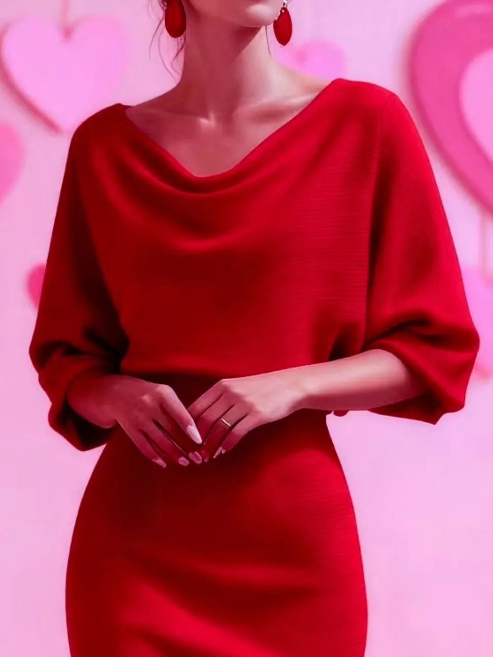 Cowl Neck Bodycon Midi Dress, image 6
