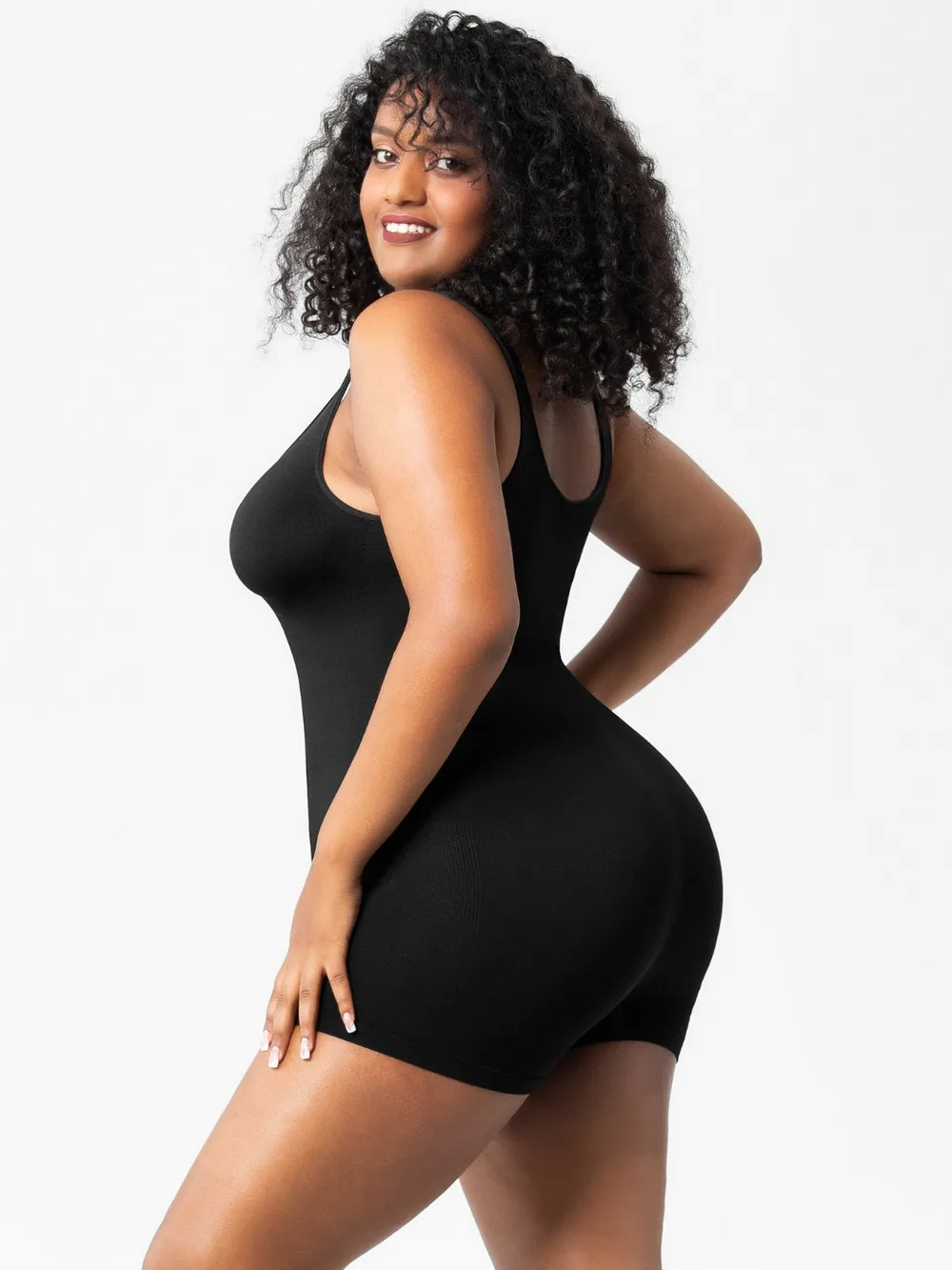 Scoop Neck Wide Strap Shaping Romper, image 15