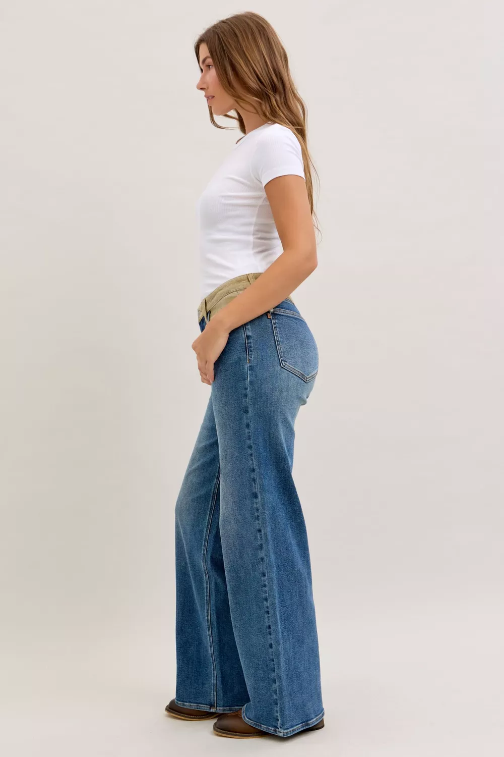 MR Column Straight Jeans with Corduroy Waist, image 8