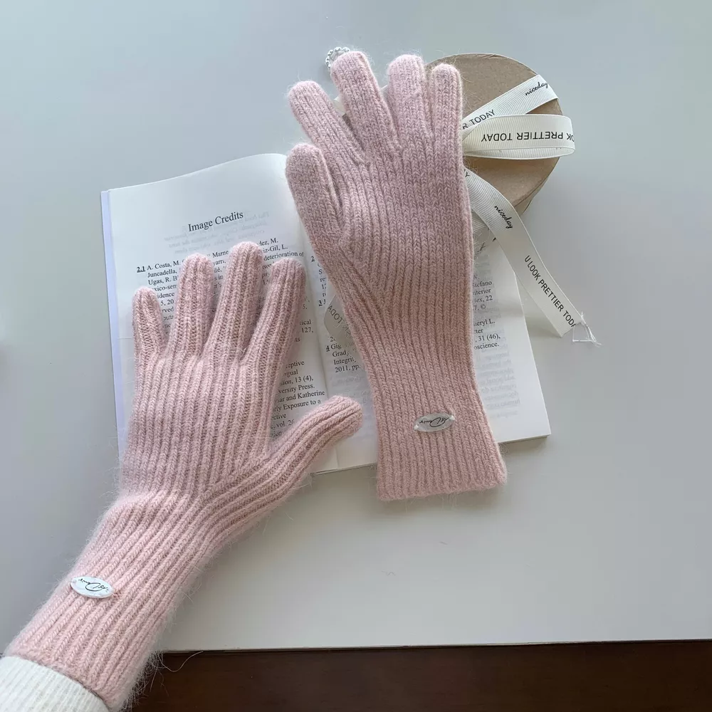 Ribbed Knit Touchscreen Gloves
